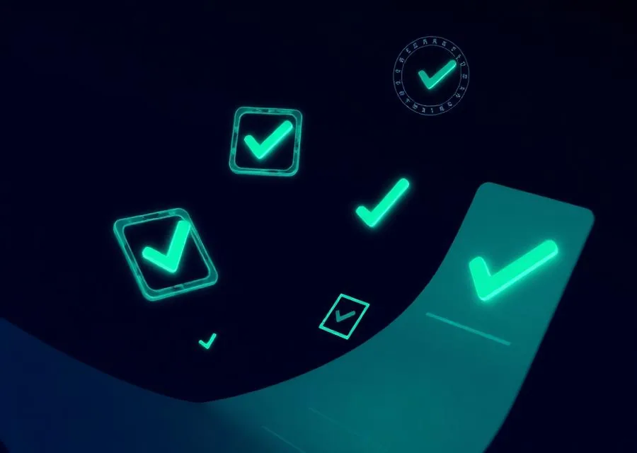 Glowing checklist illustration representing the Visafy document tracker